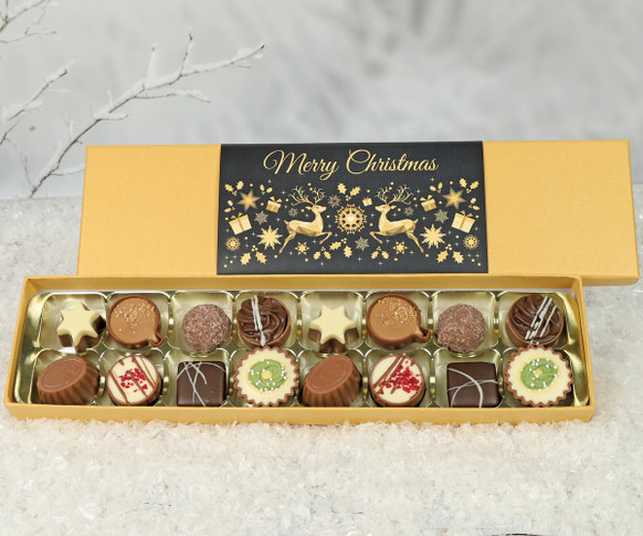 1011 Reindeer Chocolate Gift Box with 16 Luxury Festive Chocolates