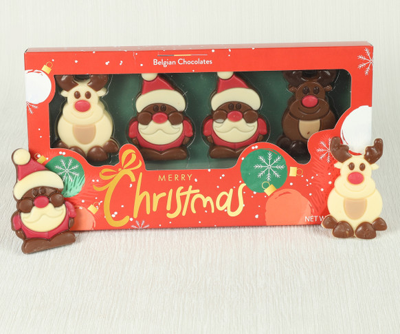 7767 - Christmas Character Chocolate Gift Box - Santa & Rudolph