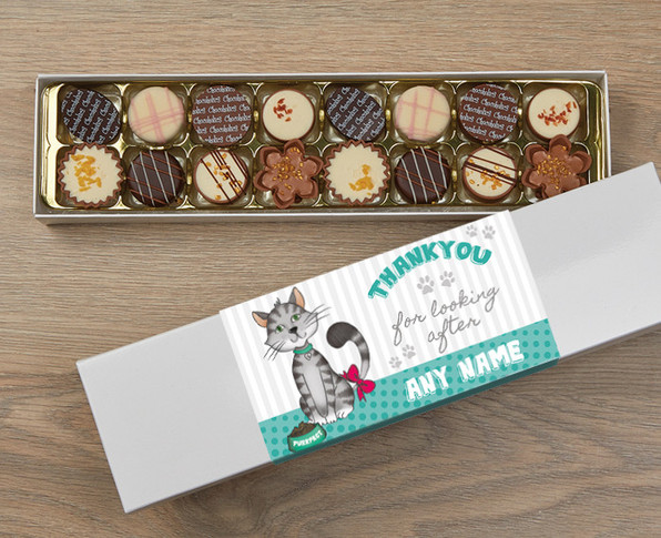 Chocolate gift to say thank you for looking after the cat while we were away