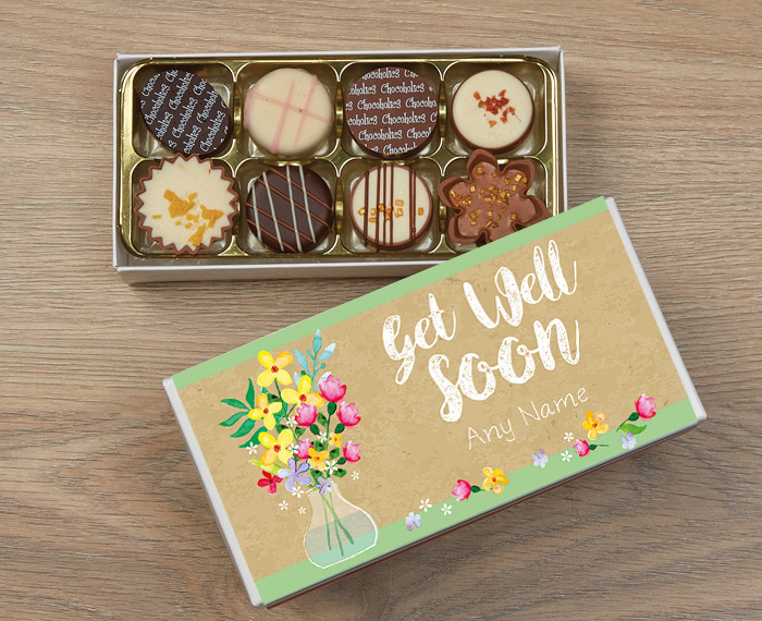 Luxury box Belgian Chocolates Personalised Get Well Soon