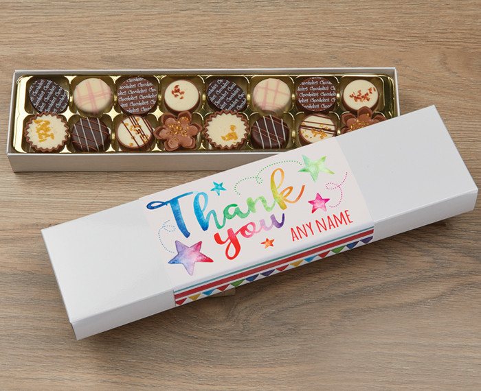 Thank You Gift of a Personalised Box of Sixteen Luxury Chocolates 5758 Thank You Gift of a Personalised Box of Sixteen Luxury Chocolates 5758