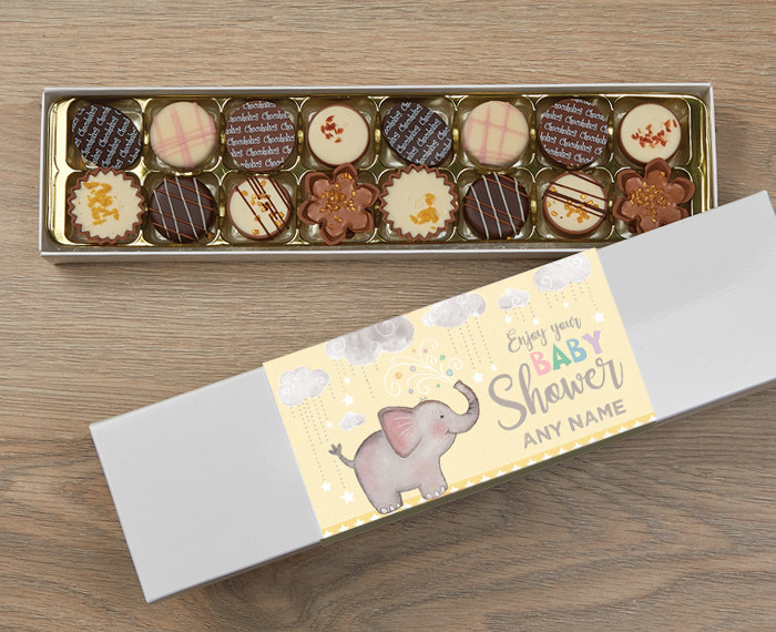 Personalised 16 Luxury Chocolate Box - Baby Shower yellow wrapper 