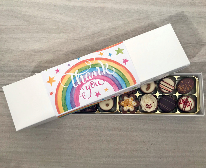 Thank You Rainbow design in a Luxury Chocolate Gift Box