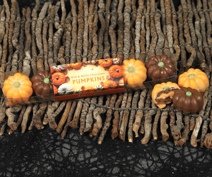 White & Milk Chocolate Pumpkins.