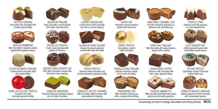 1012 Gold Christmas Tree 24 Luxury Chocolate Box Selection 