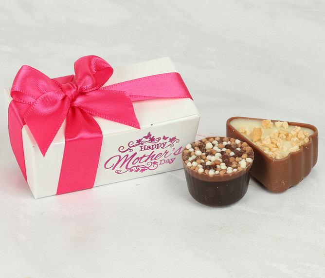 8520 Mother's Day 2 Chocolate Box with Pink Ribbon