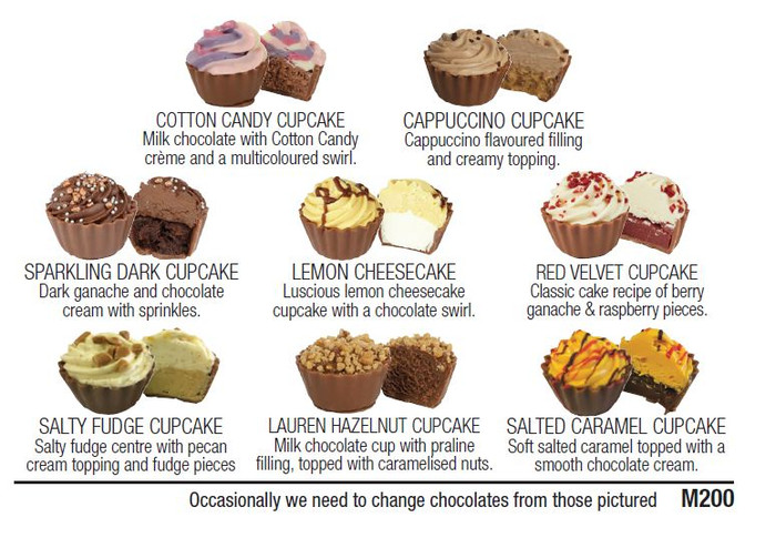 3942 - 16 Cupcake style Chocolates with Pink Ribbon & gift tag