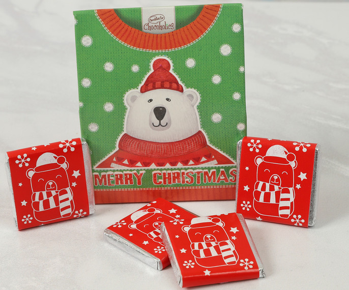 7403 Polar Bear Jumper Box with 4 Dairy Free Chocolate Squares