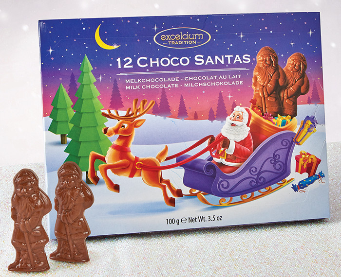 7938 12 Choco Santas in Milk Chocolate Gift Pack