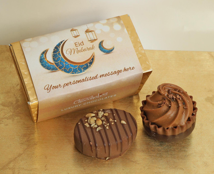 Personalised Eid Mubarak 2 Chocolate Box Table Gift