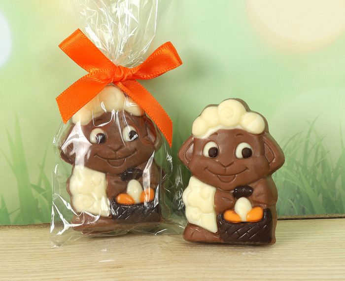 Lily Lamb Milk Chocolate Duo with White and Dark Chocolate Decoration