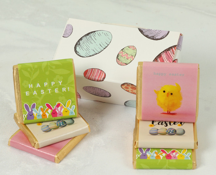 6846 Easter Egg Box with 6 Milk Chocolate Easter Squares