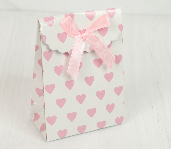 White and Pink Heart Box