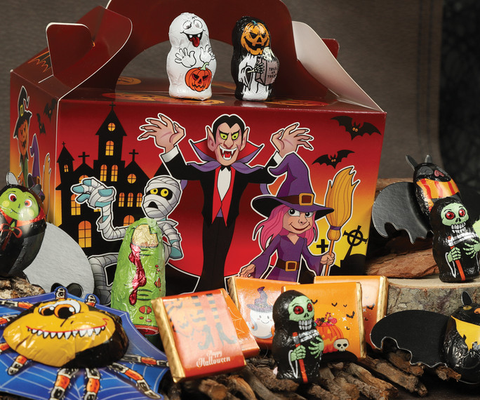 5561 Trick or Treat Goodie Box - Bursting with chocolate treats 5561 Trick or Treat Goodie Box - Bursting with chocolate treats