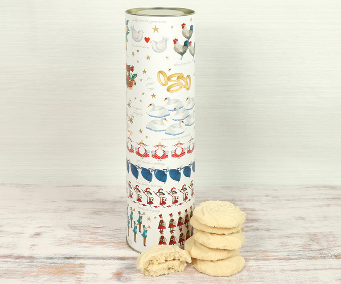 3111 - 12 Days of Christmas Biscuit Tube with Vanilla Shortbread.