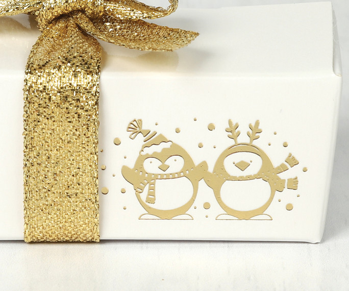 Gold Penguin 2 Choc Gift Box - A Perfect Festive Table Setting