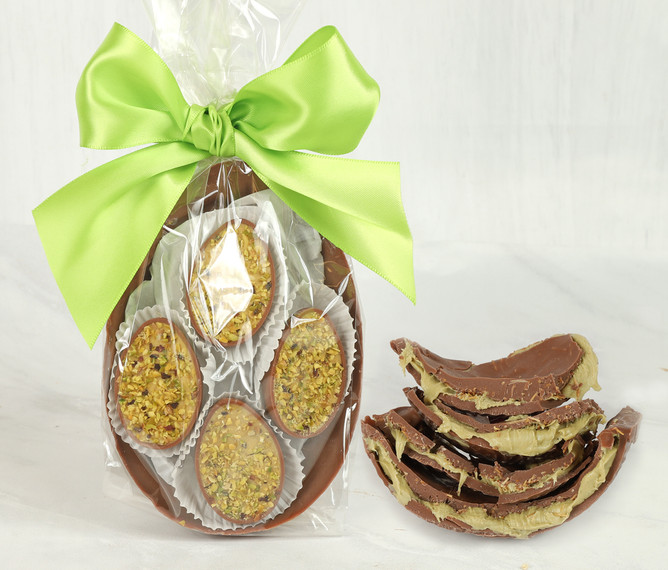 1930 Dubai Easter Egg – Pistachio Cream Shell with Mini Pistachio Cream Eggs