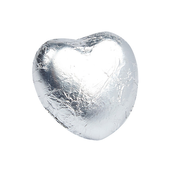 Milk Chocolate Hearts in Silver Foil