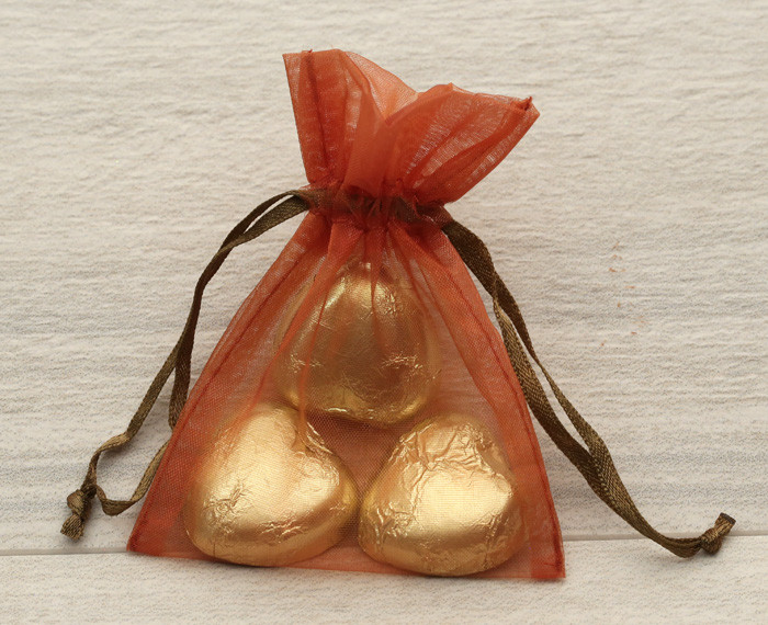 Organza Bag in Brown for wedding  favours, table gifts for anniversaries, company events, celebration parties