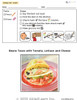 Taco With Beans Lettuce , Tomato and Cheese Visual Recipe And Comprehension Sheets: Pages 30