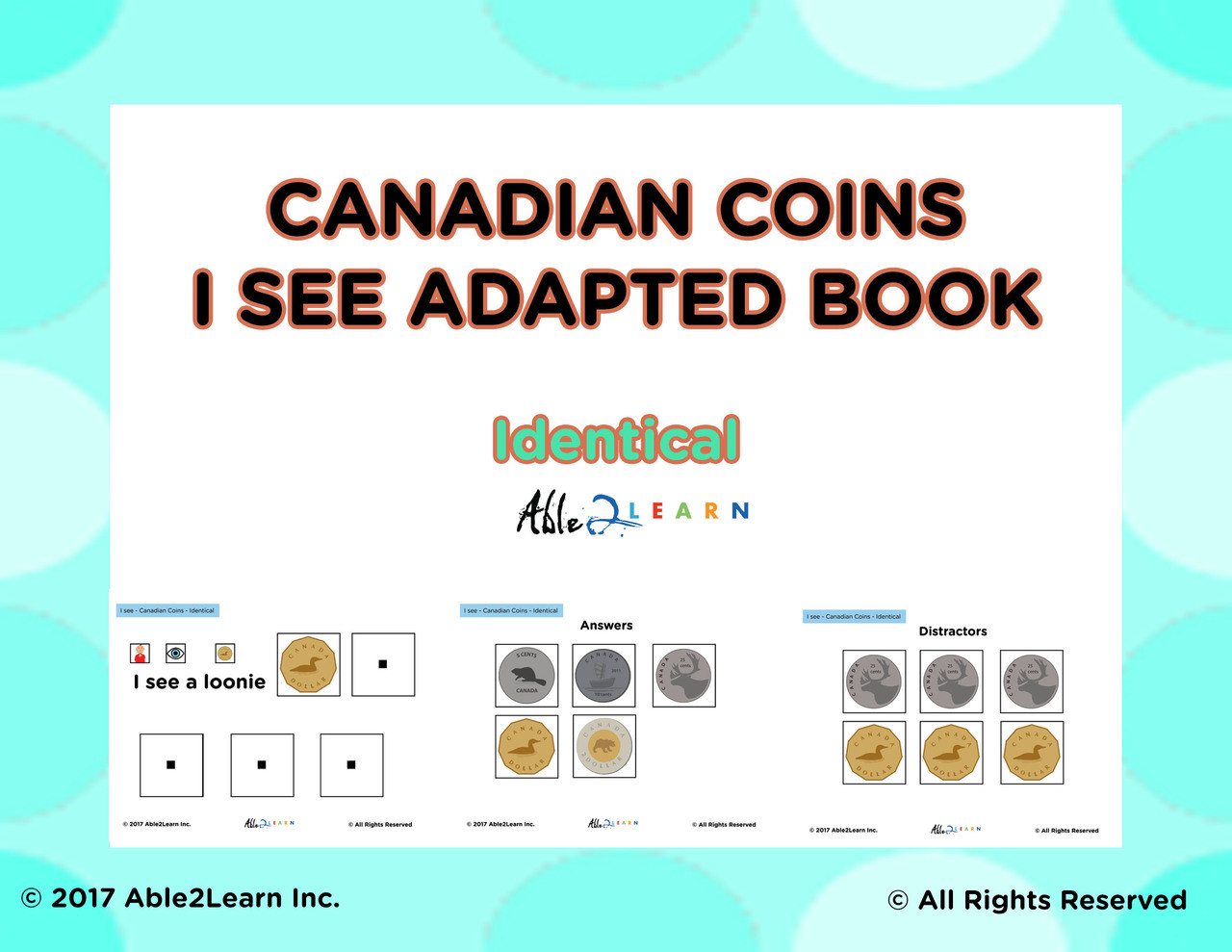 canadian coins identical matching free math adapted book