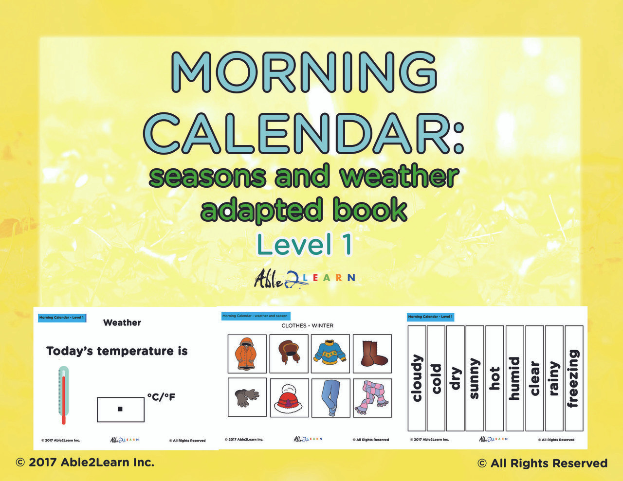 free morning calendar days of week months seasons and more adapted bookfree adapted book