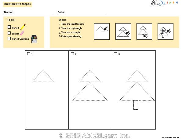 Drawing With Shapes - How to Draw a Tree - Able2learn Inc.
