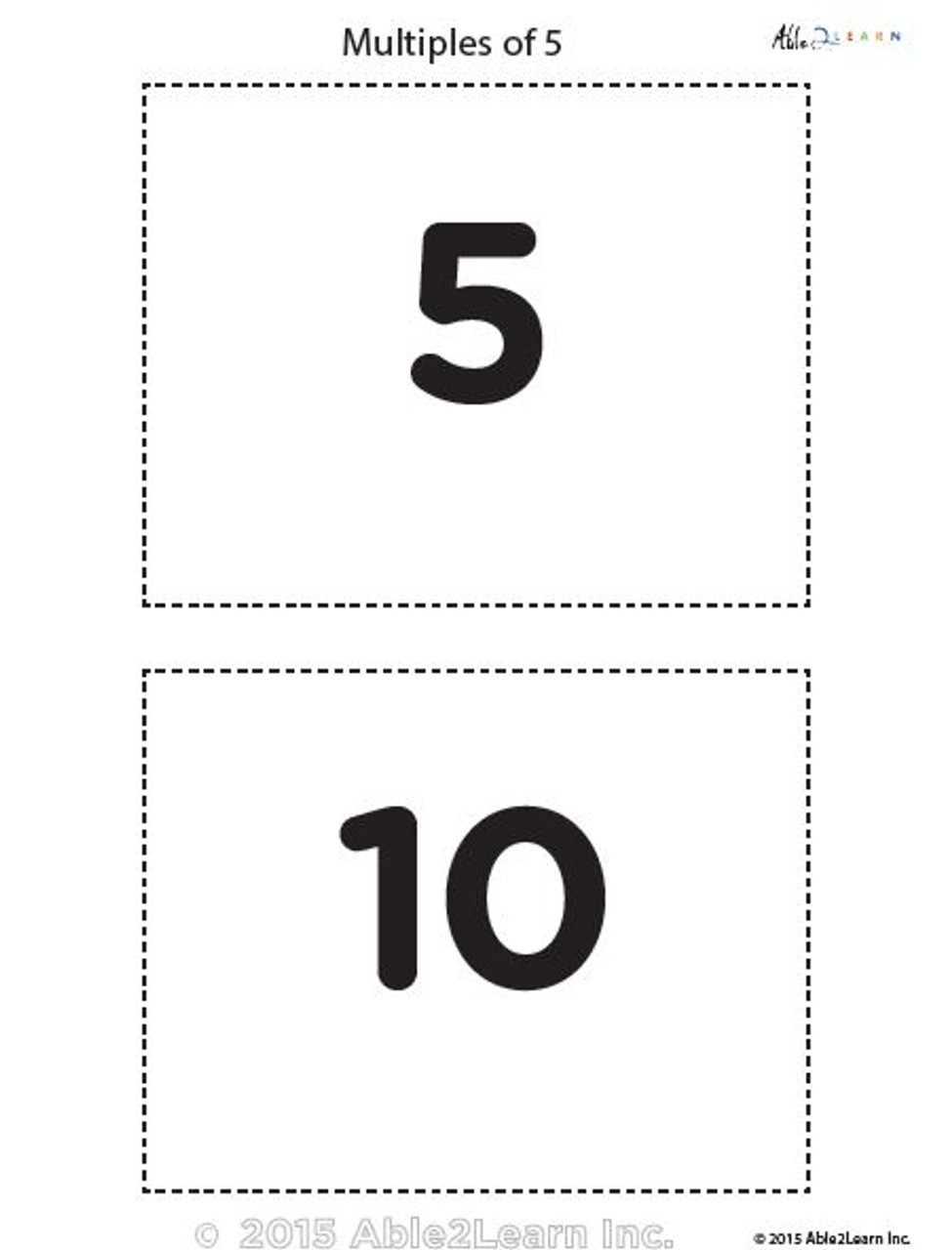 Counting In Multiples Of 5 Worksheets