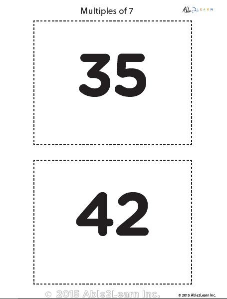Counting - Multiple of 7's Flash Cards - Able2learn Inc.