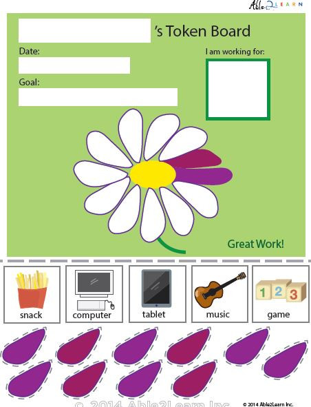 Digital Prints I can earn activities Reward/Token Chart Printable ...