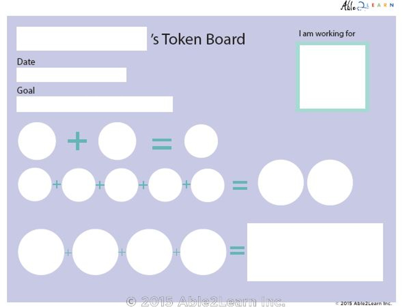 Token Board - Food Pizza - 5 Tokens - Able2learn Inc.