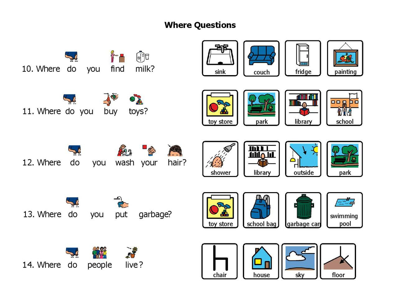 Answer Where Questions