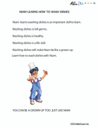 Niam Learns To Wash Dishes Social Story and Sequencing: 9 Pages