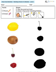 Visual Discrimination - Matching Pictures to Shadows - Fruit (Lv. 2A) 