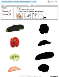 Visual Discrimination - Matching Pictures to Shadows - Vegetable (Lv. 2A) 