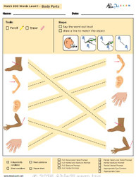 Body Parts Identical Picture  Matching Program with ABLLS-R™ Words (Lv. 1) 