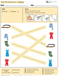 Clothing Identical Picture  Matching Program with ABLLS-R™ Words (Lv. 1) 