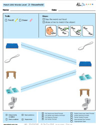 Household Identical Picture  Matching Program with ABLLS-R™ Words (Lv. 2) 