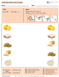 Food Identical Picture  Matching Program with ABLLS-R™ Words (Lv. 3) 