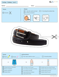 Cutting with Scissors Practise - Clothing Shapes (Lv. 1) 10 pages 