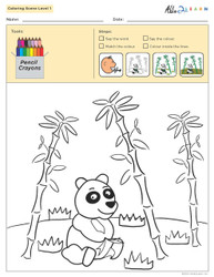  Colouring Sheets:  Scenes: Level 1b  - Pages 11