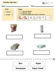 Matching Words and Printing, Social Studies, Earth Day: 8 Pages