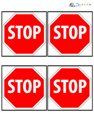 Stop Sign Flashcards: 3 Pages