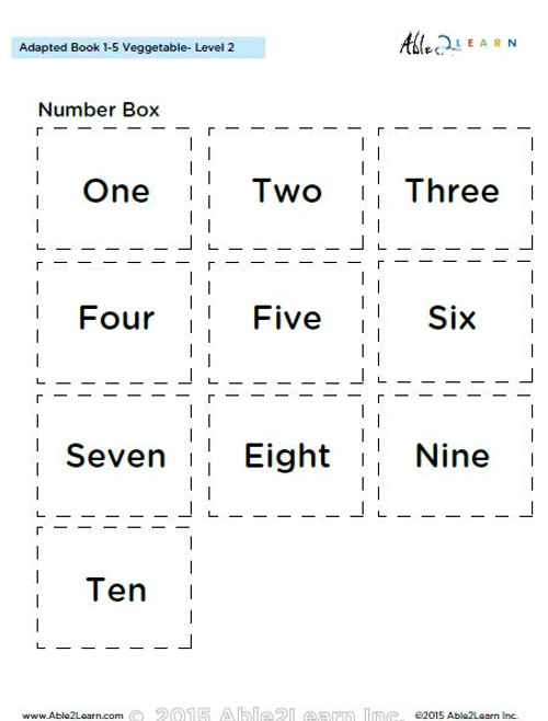 Veggie Themed Adaptive Books - Counting 1 - 5 (Lv. 2) -19 Pages