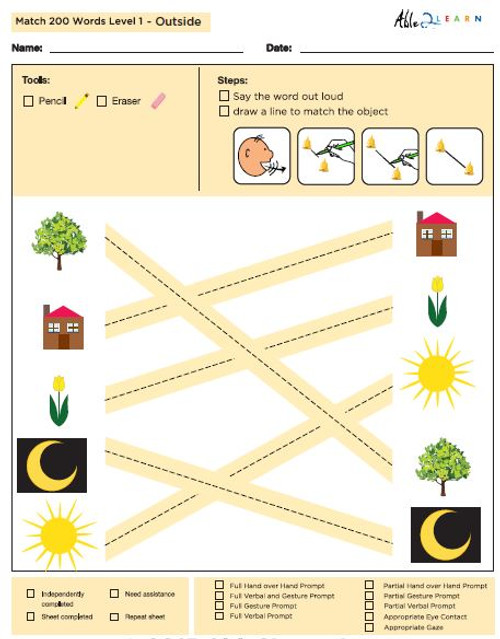 Outside Identical Picture  Matching Program with ABLLS-R™ Words (Lv. 1) 