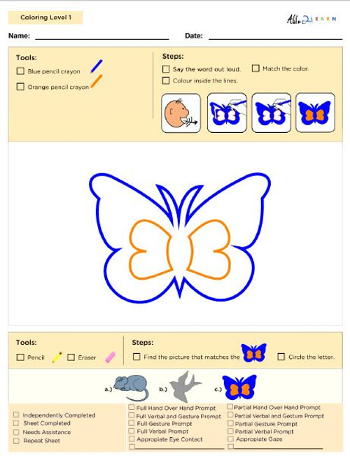 Colouring Program Level 1a: 10 Pages
