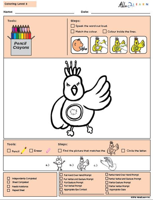 Colouring Program Level 3b 10 Pages Able2learn Inc.