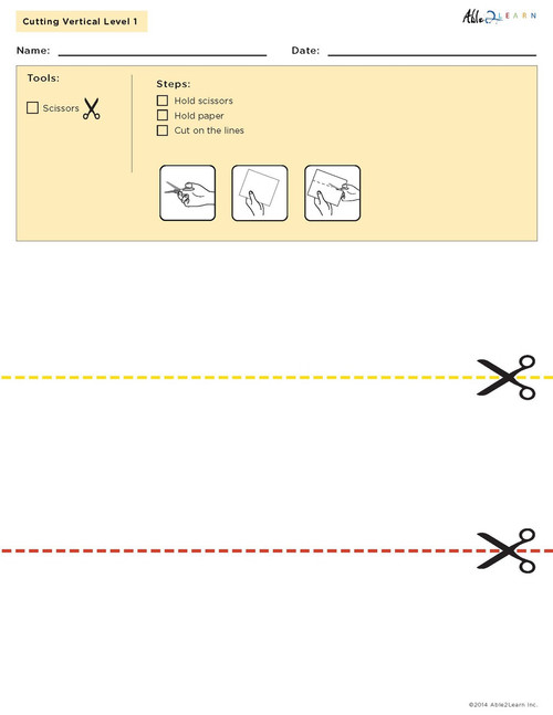 Cutting Straight Lines- 6 Pages - Able2learn Inc.