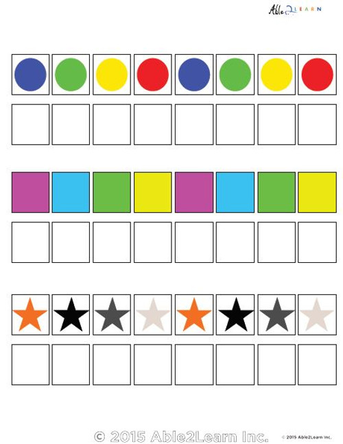 Learn Patterns with Pattern Strips With Extra Pieces- 8 Pieces - ABCDABCD  Pages 5
