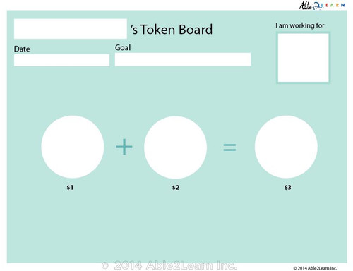  Money Token Board - Adding Loonie Level 2:  With  Visual Support : 2 Pages